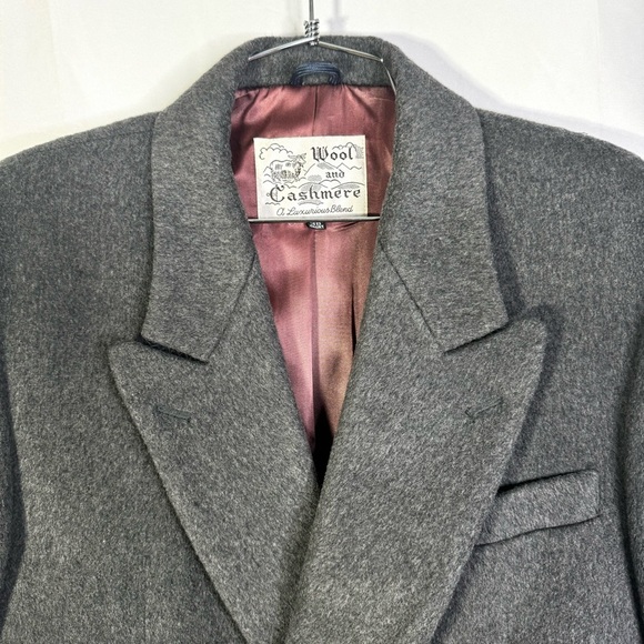 CASHMERE AND WOOL VINTAGE TRENCH SINGLE BREAST  GREY COAT MEN SIZE 38 - Picture 5 of 13